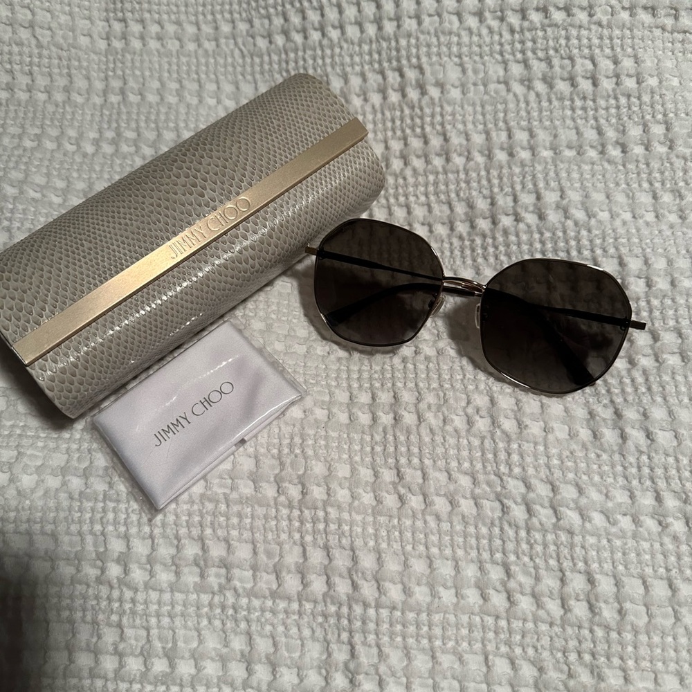 Jimmy Choo Black Sunglasses with Gold Accents